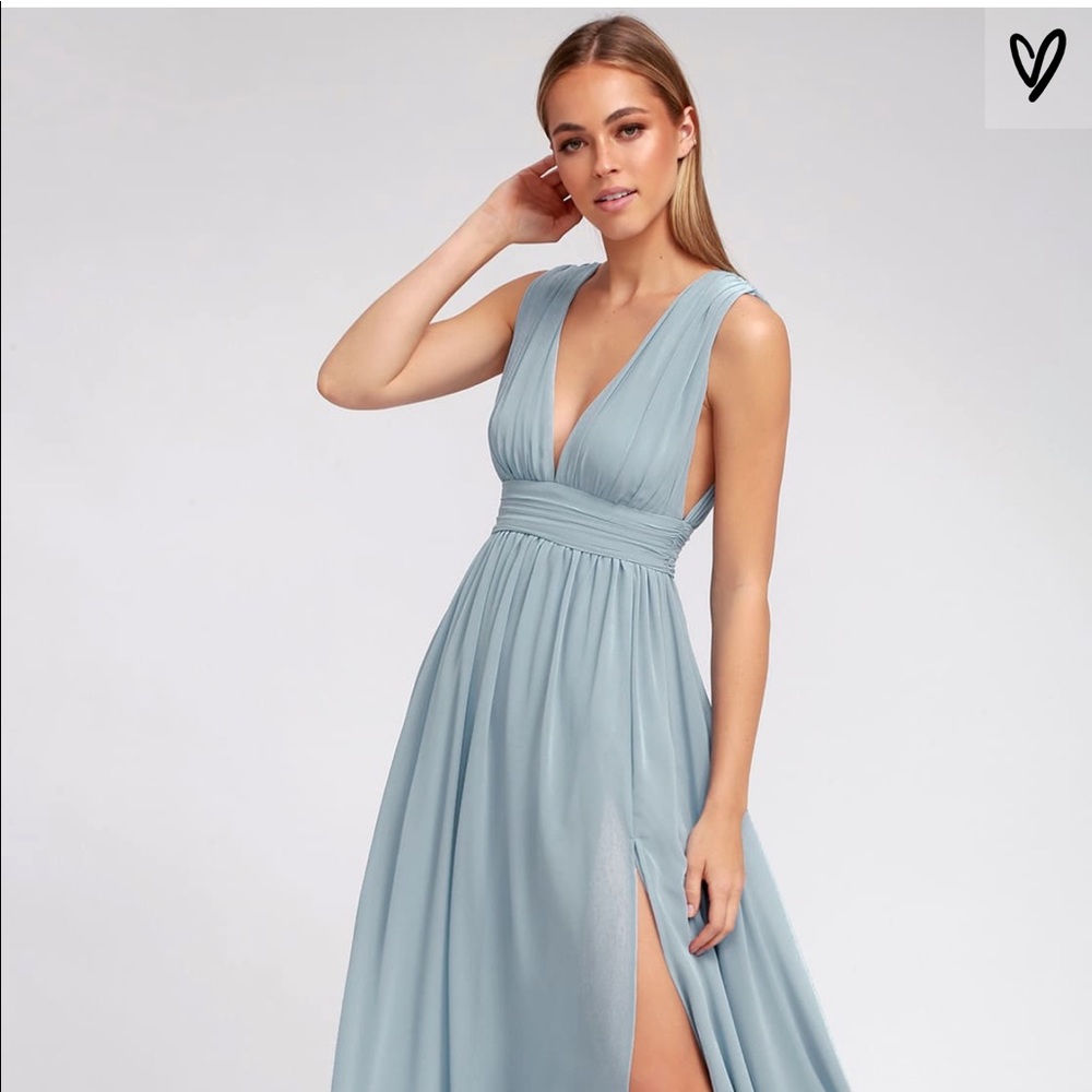 Maxi heavenly hues light blue dress ( lulu’s )